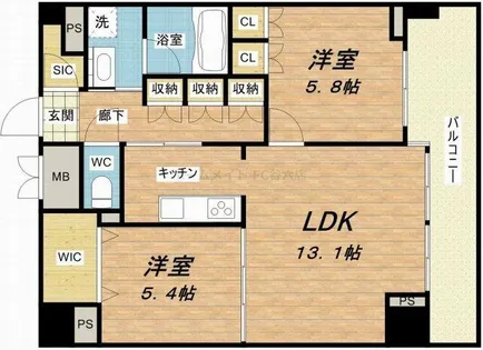 KDXレジデンス本町橋【13階】の間取り
