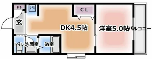 トレビアン天神マンション2【2階】の間取り