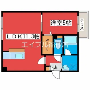 フォレスト月寒東【106号室】の間取り