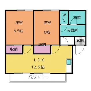 サニーヒルズ鳴丘B棟【2階】の間取り