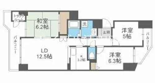 アイシティ羊ヶ丘通【805号室】の間取り