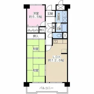 ドミール有住【5階】の間取り