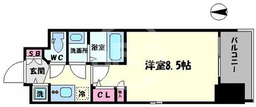スワンズシティ心斎橋ルーノ【9階】の間取り