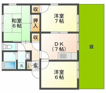 ハイツ宮ノ下【1階】の間取り