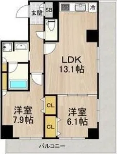 セントラル堺東【8階】の間取り