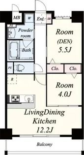 ヴィルヌーブエスケーエイチ【4階】の間取り