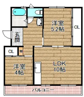 富田第二住宅74棟【501号室】の間取り