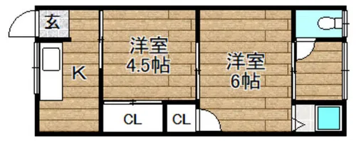 大冠文化【201号室】の間取り