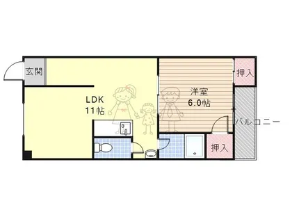 スカイハイツ中野【3階】の間取り