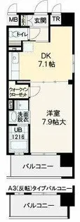 ビバーチェ鷺洲【7階】の間取り