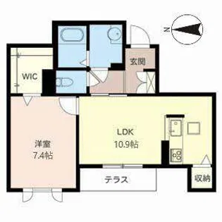 栗栖 KITAYAMA【0102号室】の間取り