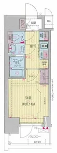 プレサンス松屋町ヴィゴラス【8階】の間取り