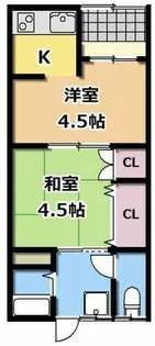 大阪府寝屋川市大利元町【テラスハウス】の間取り