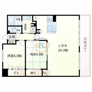カスタリア上町台【8階】の間取り