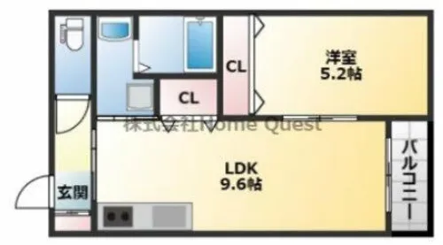 セレニティ法善寺【1階】の間取り