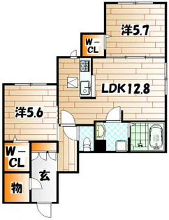 シトラスガーデンこがねまち【102号室】の間取り