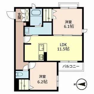 SHAMAISONMIYO東園田【0201号室】の間取り
