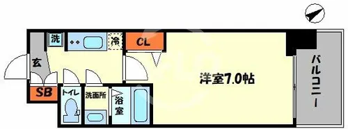 プレサンス大国町アドロッソ【5階】の間取り