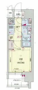 プレサンス梅田東アルファ【9階】の間取り