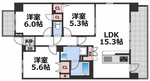 トレス・アコルデ【7階】の間取り