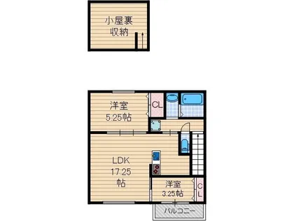 エピーク下中条A棟【202号室】の間取り