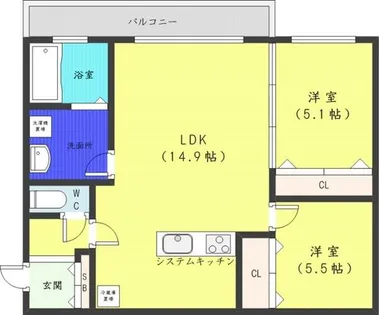 ange-sentier【1階】の間取り