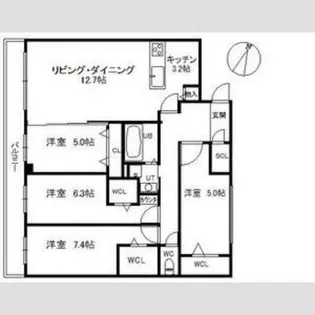 北海道札幌市中央区宮の森三条10丁目【マンション】の間取り