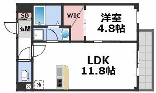 SOLASIAresidence九条【2階】の間取り