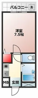 ハイツアズール【413号室】の間取り