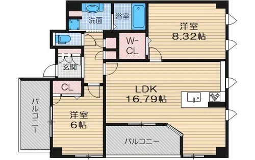 Eau de Vie茨木【6階】の間取り