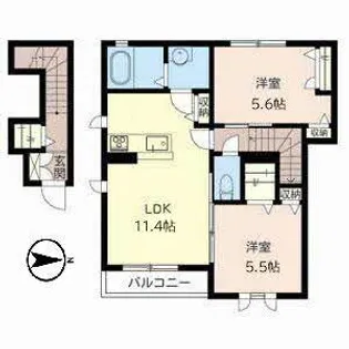 Raffine Court【0201号室】の間取り