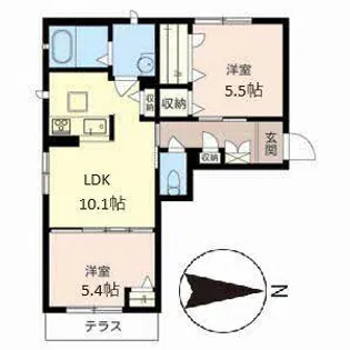 ヴィクトワール望【0103号室】の間取り