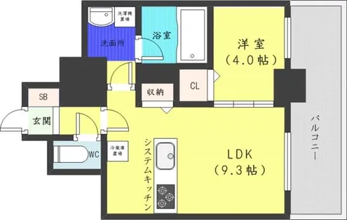 プレシス知事公館前WEST【13階】の間取り