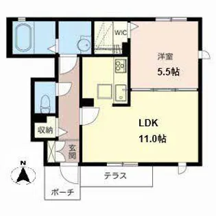 ゆずりは【0102号室】の間取り