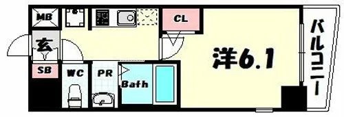 エステムコート神戸元町2ブリーズ【4階】の間取り
