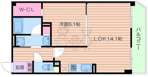 ジョイ コート家七D棟【7階】の間取り