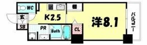 ジアコスモ神戸三宮【4階】の間取り