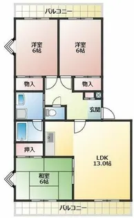 エステート篠木【2階】の間取り