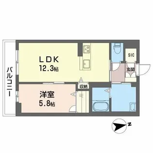 シャーメゾン オーク八戸ノ里【2階】の間取り