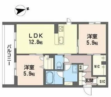 シャーメゾン カーサレジオ【2階】の間取り