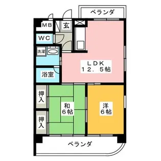 第二日比野ハイツ【5階】の間取り