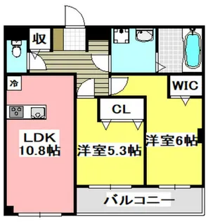 ブランキューブ南摂津【2階】の間取り