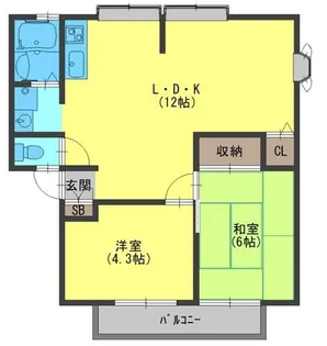 ルミエール堀溝(D)【2階】の間取り