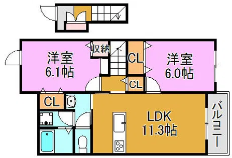 パークサイドエックスⅡ【1階】の間取り