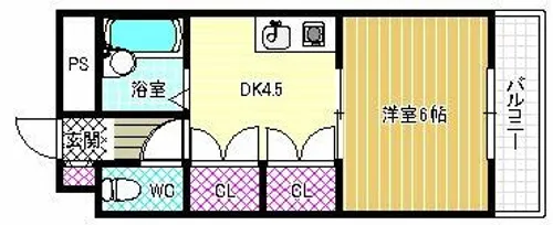 マツダ21天美【111号室】の間取り