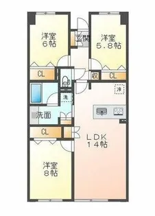シティライフ花田【1階】の間取り