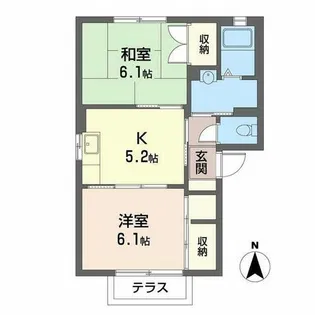 ロイヤルメゾン竹田【1階】の間取り