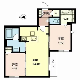 ベル クレール 南田辺【1階】の間取り