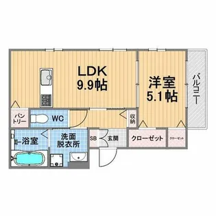 コンフォール甲子園口【3階】の間取り