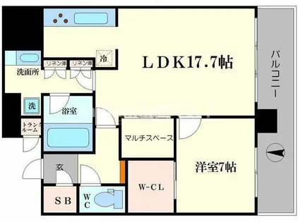 エルザグレース堀江タワー【3階】の間取り